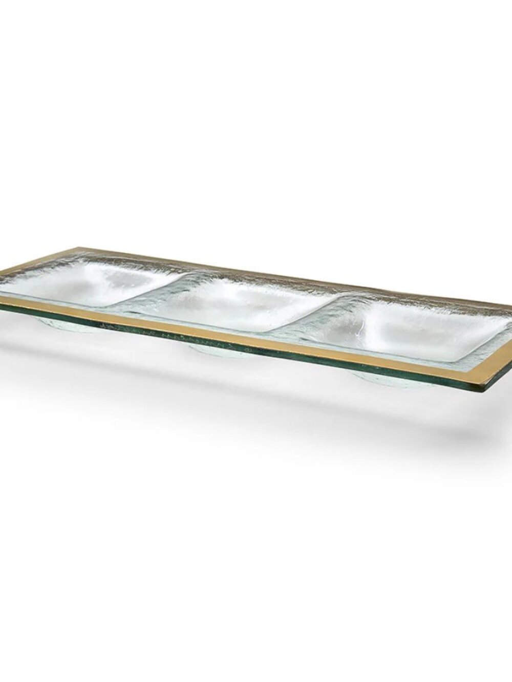 ANNIEGLASS Roman Antique  Dish Plate Tray 24 Karat Glass 14 X 5.5